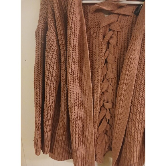 Derek Heart Women's Medium Open Front Knit Cardigan Sweater Pink Cottage Coquett - Picture 3 of 4